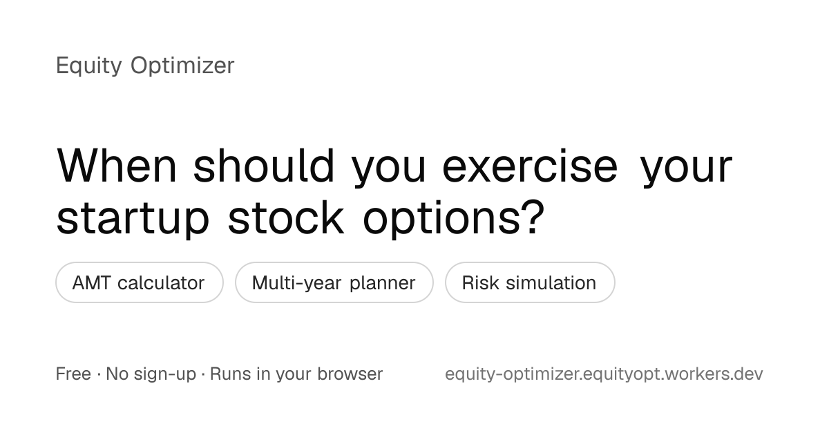 I built a free tool to see the AMT hit from exercising ISOs, and to plan exercises over several year